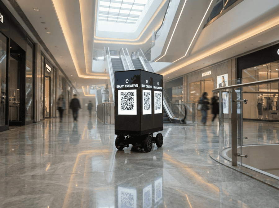 Emay Creative mobil LED reklam aracı, AVM içinde hareket ederek markalara yüksek görünürlük sağlar